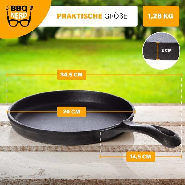 BBQ Nerd BBQ Nerd Gusseisen Crêpespfanne Ø 26 cm für Pfannkuchen Crêpes Spiegelei – Produktbild 4 von 4