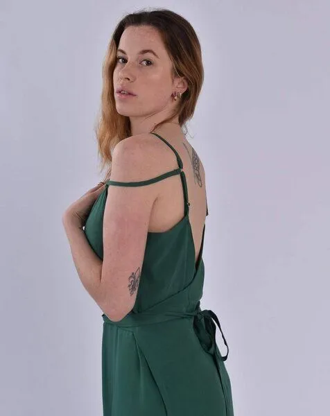 Aatise Aatise Langes Cocktailkleid rückenfrei mit Wickeleffekt Zino, Grün, – Produktbild 3 von 4
