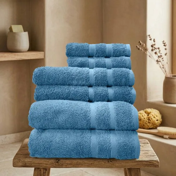 NATURAWALK NATURAWALK Handtuch aus 100% Bio-Baumwolle | Milano Deluxe, Blau, – Produktbild 1 von 2