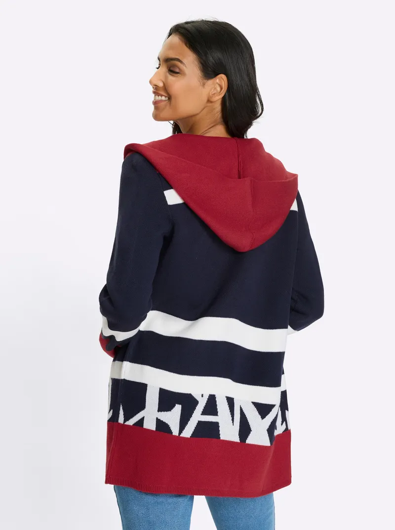 Witt Longstrickjacke, Marine-weiß-geringelt, – Produktbild 2 von 2