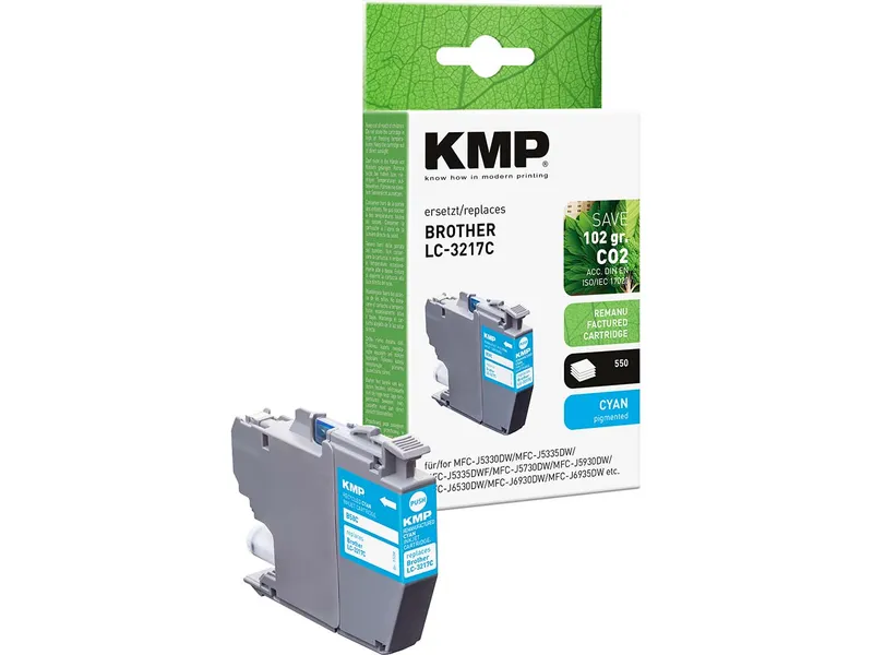 KMP KMP Tintenpatrone ersetzt Brother LC-3217C cyan – Produktbild 1 von 2