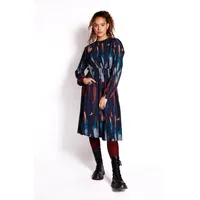 WiDDA WiDDA Damen vegan Kleid Splash Graphic Pattern Dunkelblau – Produktbild 1 von 1