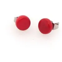 Mekhada Mekhada Tagua Ohrstecker TOPI 8 mm, Rot, – Produktbild 1 von 1