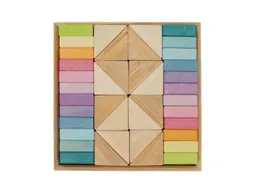 Grimms Grimms Pastell Duo Holzbausteine, 40-teilig, bunt lasiert Maße 26,5 x 26,5 x 5 cm – Produktbild 1 von 1
