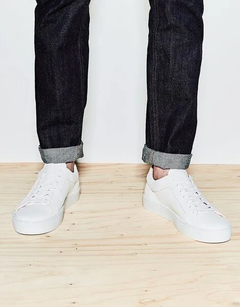 NINE TO FIVE NINE TO FIVE #pedró veganer Sneaker, Herren Runner aus recycelter Mircofaser, White star, – Produktbild 1 von 4