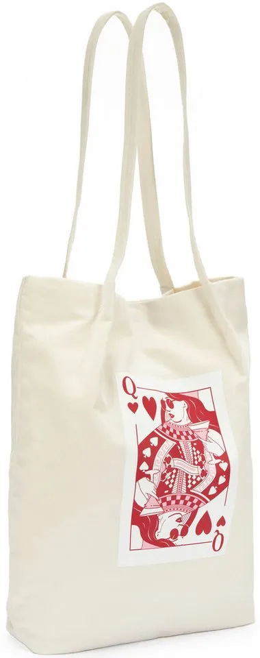 LSCN by LASCANA Shopper Schultertasche, Strandtasche, Tragetasche, mit stylischem Print & aus weichem Textil VEGAN, Beige, – Produktbild 2 von 4