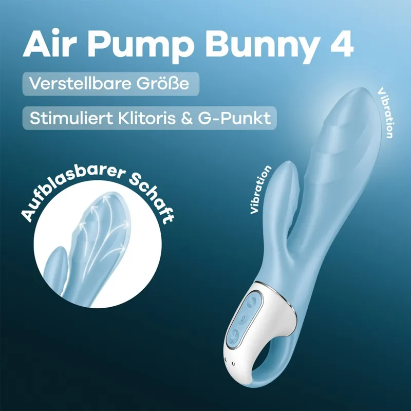 Satisfyer Satisfyer Air Pump Bunny 4, 21,5 cm, Hellblau, – Produktbild 1 von 1