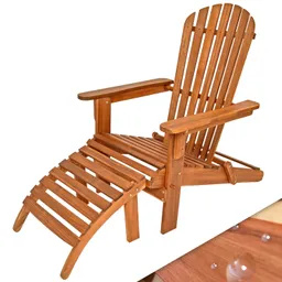 Casaria® Sonnenstuhl Adirondack Akazienholz inkl Fußstütze – Produktbild 1 von 1
