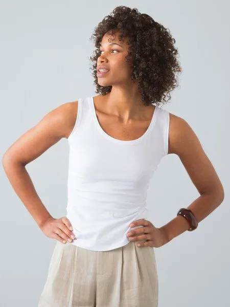 Honest Basics Honest Basics Stretch-Tank-Top, Weiß, – Produktbild 3 von 4