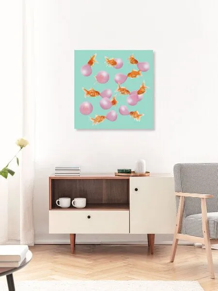 Photocircle Photocircle Wandbild / Kunstdruck / Poster / Leinwand - Bubblegum Goldfish – Produktbild 3 von 4