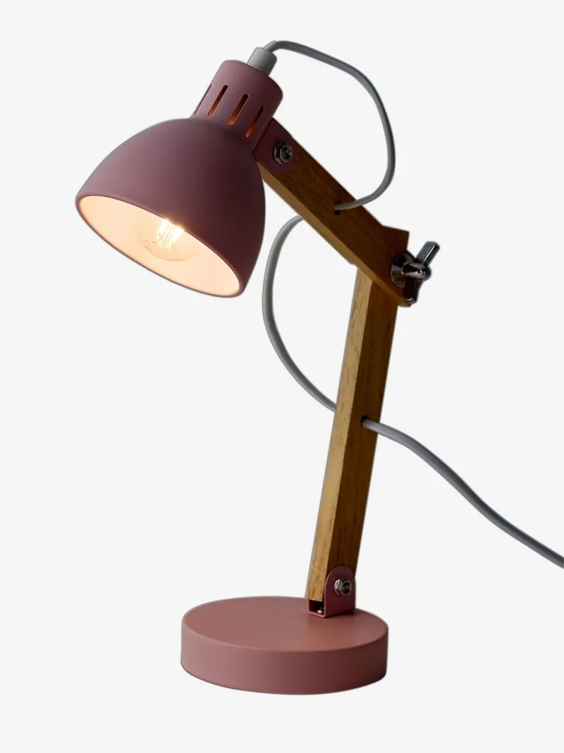 Vertbaudet Schreibtischlampe mit Holz-Gelenkarm Kinderzimmer, Rosa, – Produktbild 3 von 3