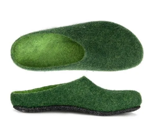 Gottstein Gottstein Magicfelt Filz Hausschuh aus 100 % Schurwolle (Merinowolle) Modell AN-709, Dark green, – Produktbild 1 von 1