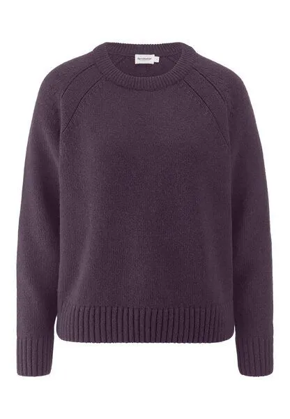 hessnatur hessnatur Strick Pullover Relaxed aus Wolle mit Bio-Baumwolle, Dunkle traube, – Produktbild 3 von 4