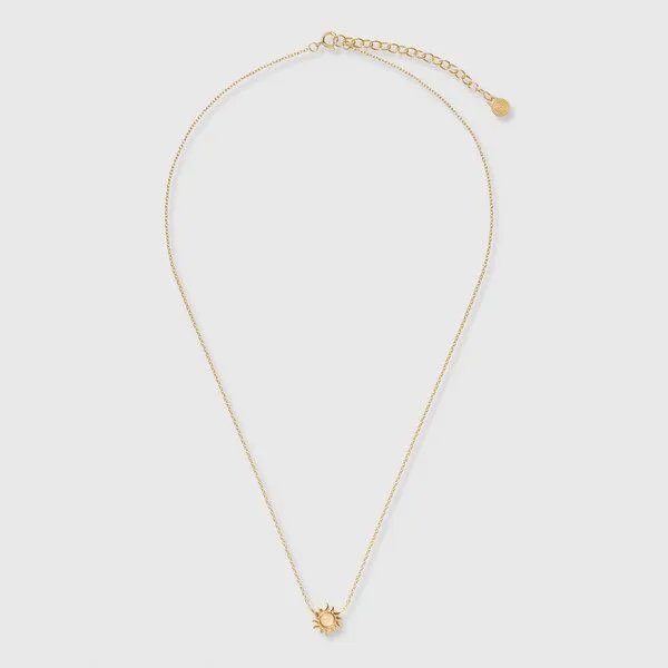 fejn jewelry fejn jewelry Kette 'precious sun' in Sonnenform, Rosenquarz / gold, – Produktbild 2 von 3