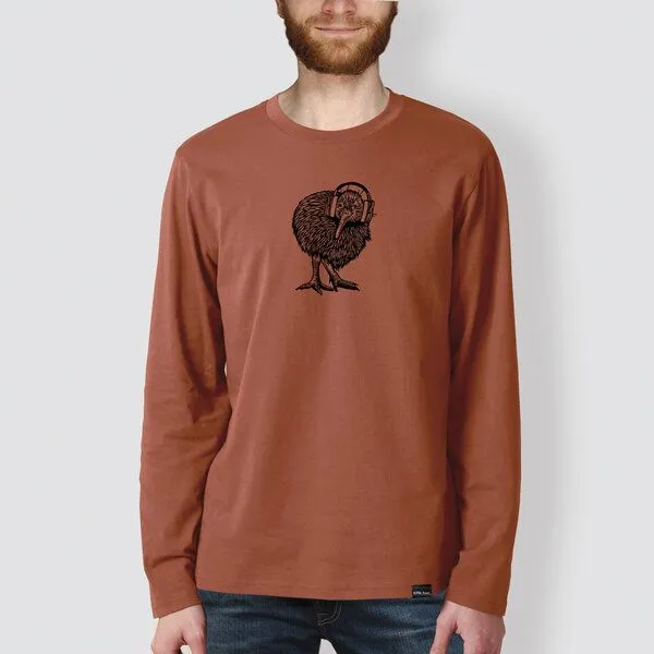 little kiwi little kiwi Herren Longsleeve, "Abschalten", Brown, – Produktbild 1 von 2