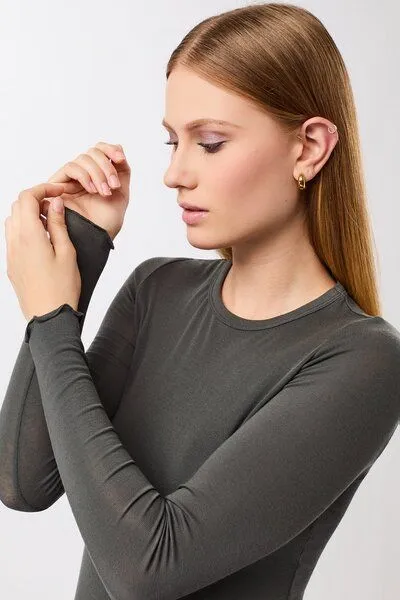 mandala mandala Crew Neck Wool Mix, Leaf (grün), – Produktbild 3 von 4
