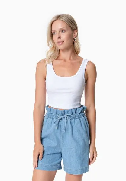 ORGANICATION ORGANICATION IRISS | Ripp-Crop-Top aus TENCEL Modal und Bio-Baumwolle, White, – Produktbild 1 von 4