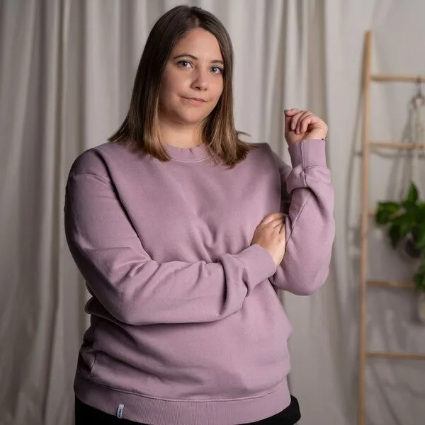 Vresh Clothing Vresh Clothing Vrancesca - Sweater aus Biobaumwolle, Flieder, – Produktbild 4 von 7