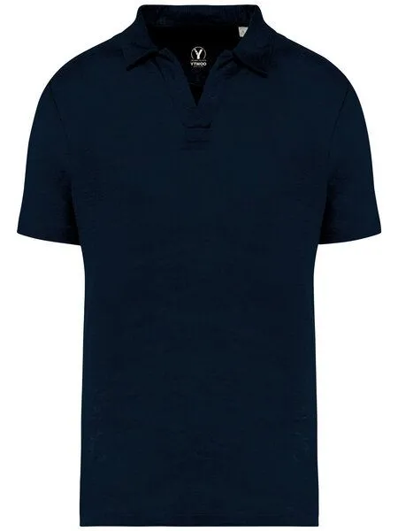 YTWOO YTWOO Herren Polohemd aus 100% Leinen, Navy, – Produktbild 1 von 3