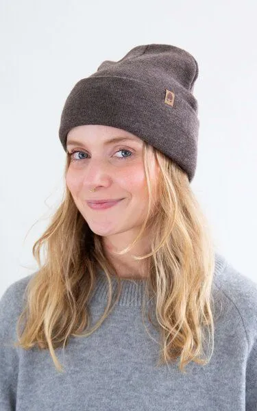 Kopyto Kopyto WOLF - Glatte Zweilagige Beanie Mütze aus 100% RWS-Merinowolle, Hellbraun, – Produktbild 3 von 5