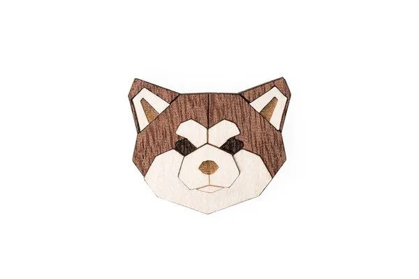 BeWooden BeWooden Brosche aus Holz Akita Inu – Produktbild 4 von 4