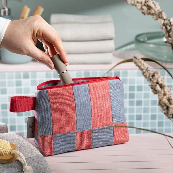 nahtur-design nahtur-design Kosmetiktasche aus 100% Leinen | Kleine Leinentasche, No_17 (blau), – Produktbild 3 von 4