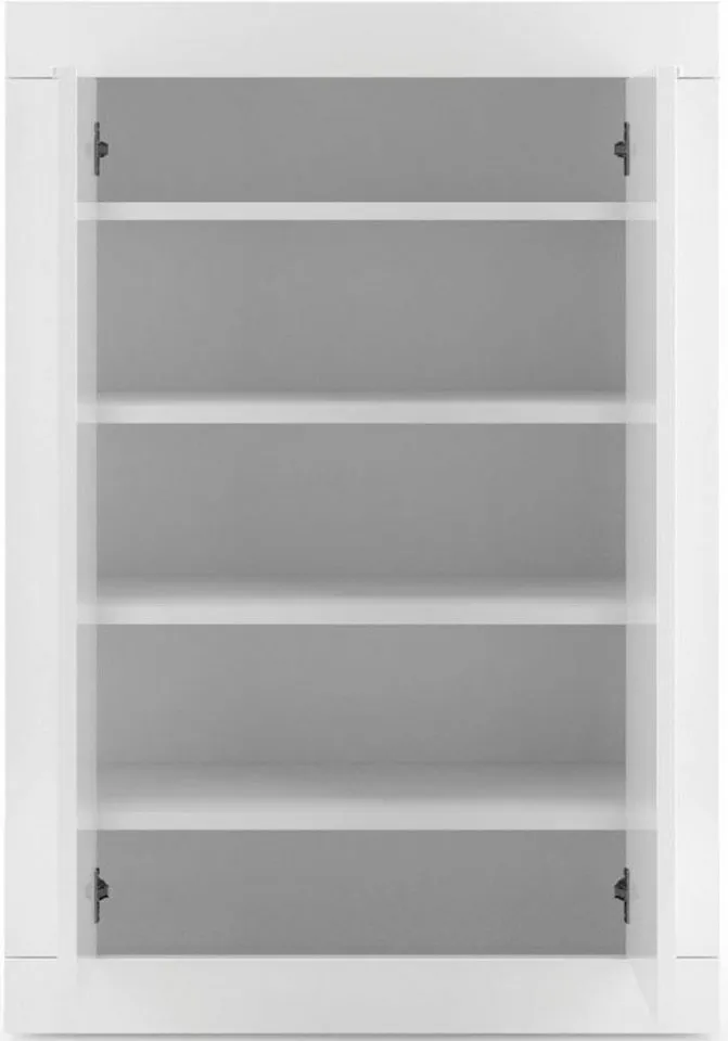 Home affaire Schuhschrank Basic Breite 78 cm, Höhe 116 cm, Schuhkommode, moderne Rahmenoptik, Metallgriffe, 4 Einlegeböden, Weiß, – Produktbild 3 von 5