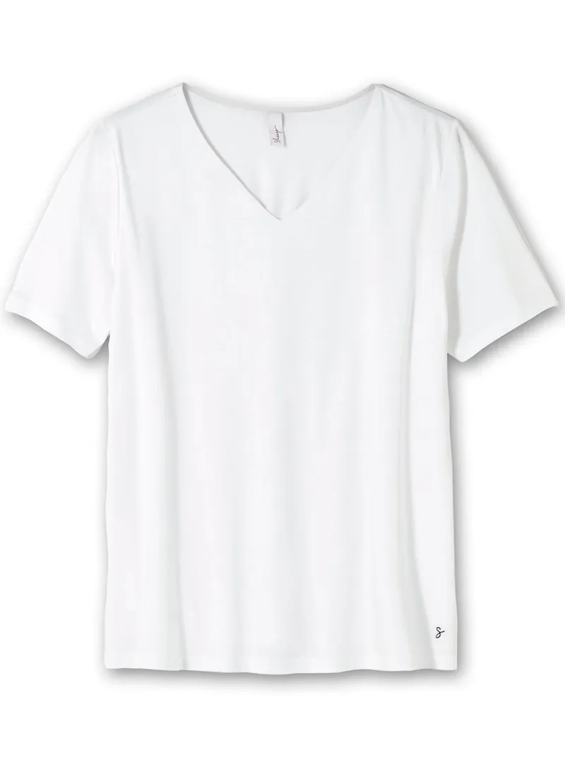 sheego T-Shirt weiß, Weiß, – Produktbild 1 von 2