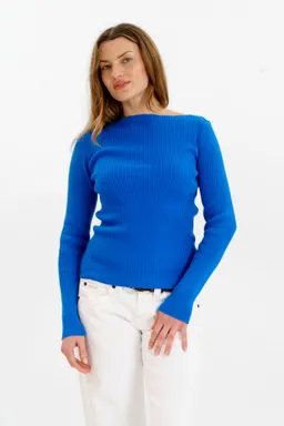 KOMODO KOMODO Damen vegan Strick-Top Rippe Wasabi Blau – Produktbild 1 von 1