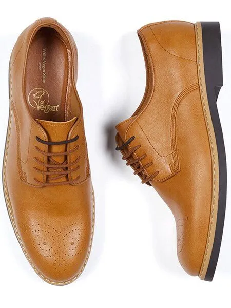 Will's Vegan Shop Will's Vegan Shop Charakteristische Brogues Schuhe Herren, Dark red gloss, – Produktbild 2 von 2