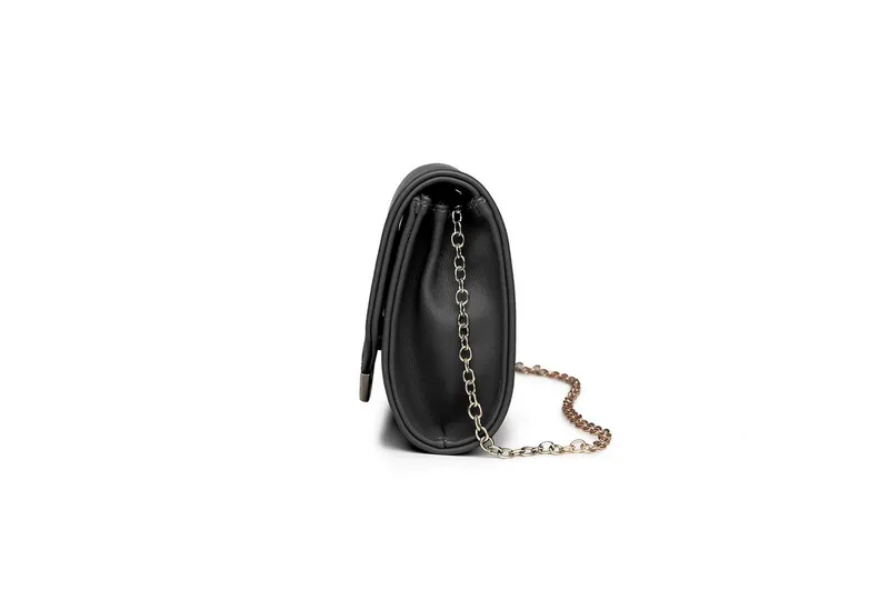 Miss Lulu Abendtasche Damen Clutch – Elegante Mini Abendtasche mit Kette für Party, Hochzeit, Schwarz, – Produktbild 4 von 5