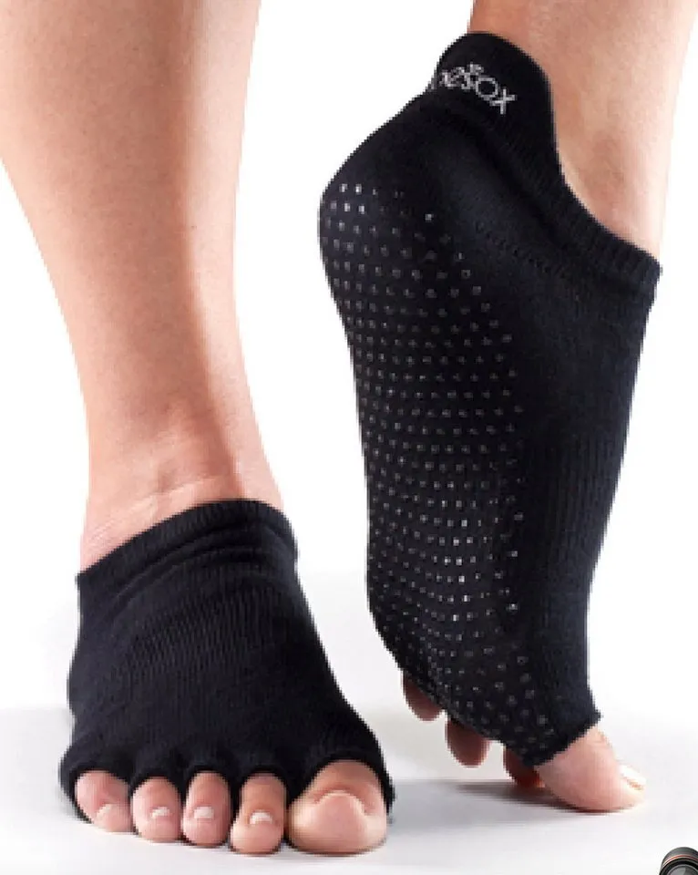 ToeSox Sportsocken Toesox half toe LOWRISE Logo auf der Ferse und in der Gummierung der Sohle, Schwarz, – Produktbild 2 von 2