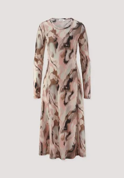hessnatur hessnatur Print Premium Light Jersey Kleid Midi Slim aus reiner Bio-Baumwolle, Rosenholz, – Produktbild 4 von 4