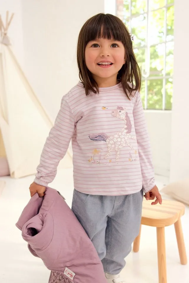 People Wear Organic People Wear Organic Langarmshirt mit Motiv GOTS zertifiziert, Rosa, – Produktbild 2 von 3