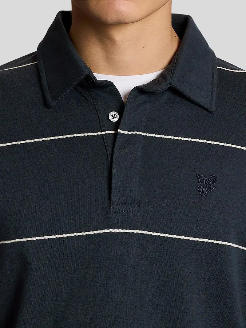Lyle and Scott Lyle and Scott Rugby Poloshirt Streifen Marine - Größe L, Dunkelblau, – Produktbild 2 von 5