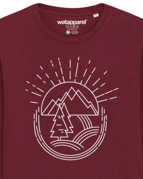 watapparel watapparel Sweatshirt Unisex Natur ist schön, Burgundy, – Produktbild 3 von 4