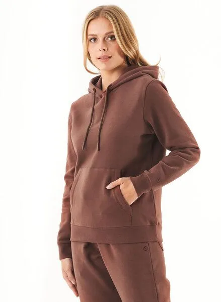 ORGANICATION ORGANICATION ESSENTIALS-HARRE-Soft Touch Hoodie aus Bio-Baumwolle, Braun(coffee brown), – Produktbild 3 von 4