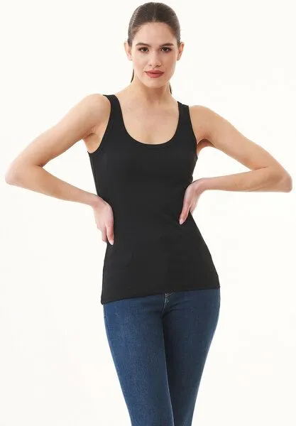 ORGANICATION ORGANICATION Top aus Bio-Baumwolle, Schwarz(black), – Produktbild 3 von 4