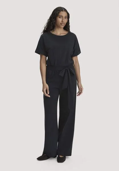 hessnatur hessnatur Jersey Jumpsuit Regular aus reiner Bio-Baumwolle, Schwarz, – Produktbild 1 von 4