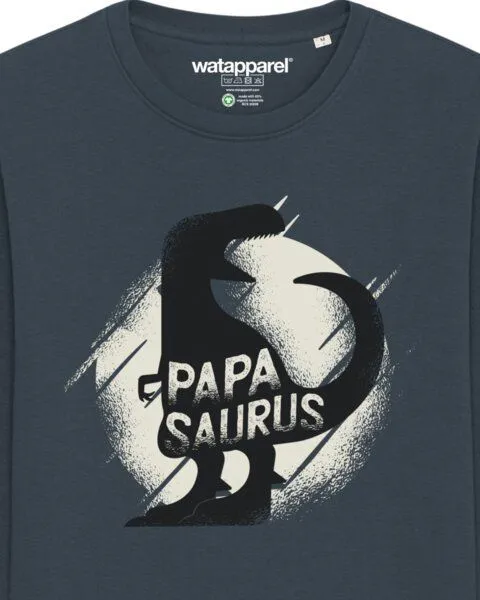 watapparel watapparel Sweatshirt Unisex Papasaurus, India ink grey, – Produktbild 3 von 3