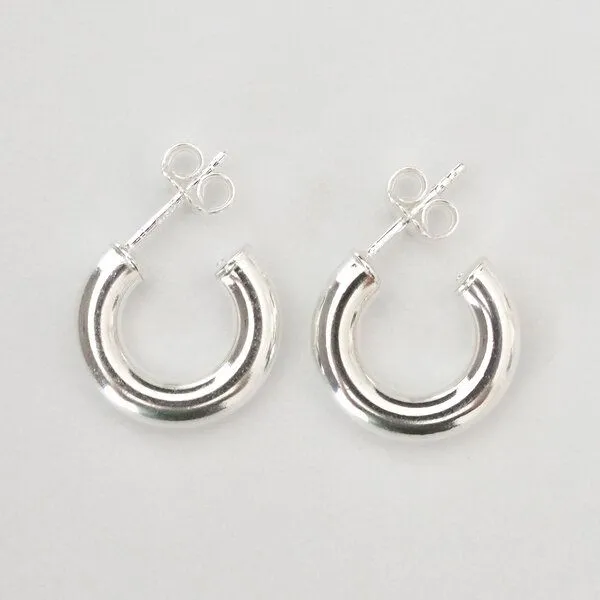 BELLYBIRD Jewellery BELLYBIRD Jewellery CREOLEN - Kreis, dicke Form, glatt in M/L, Silber, – Produktbild 2 von 4