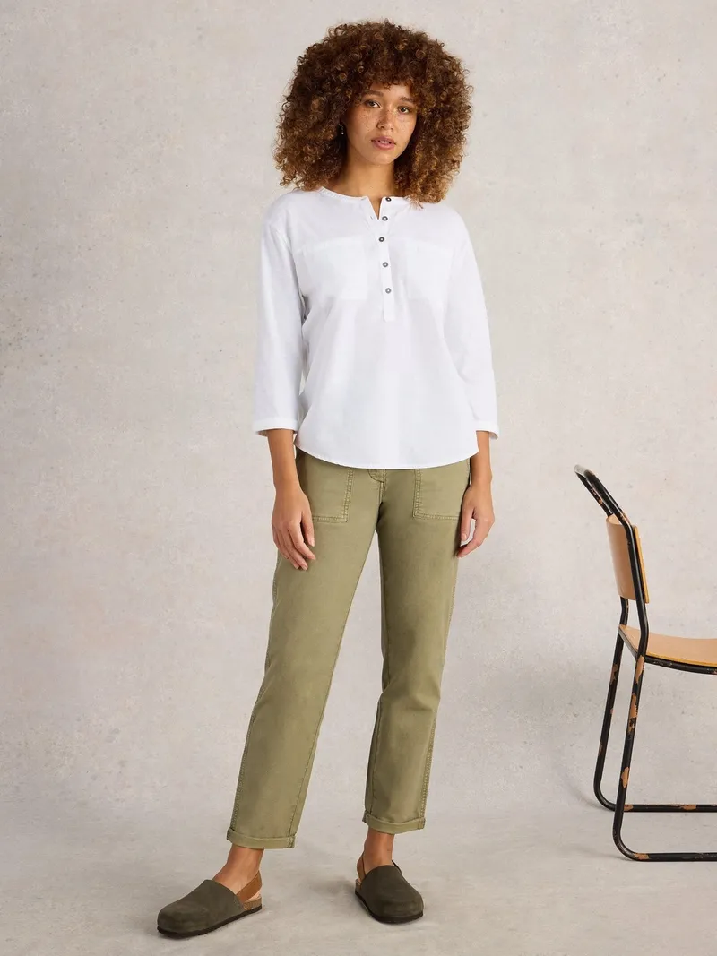 White Stuff Langarmshirt Beth mit 3/4-Ärmeln - 50, Weiß, – Produktbild 2 von 4