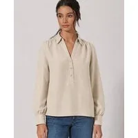 HempAge HempAge Damen Schlupfbluse Hanf/Biobaumwolle Normal Fit, Gobi (beige), – Produktbild 1 von 1