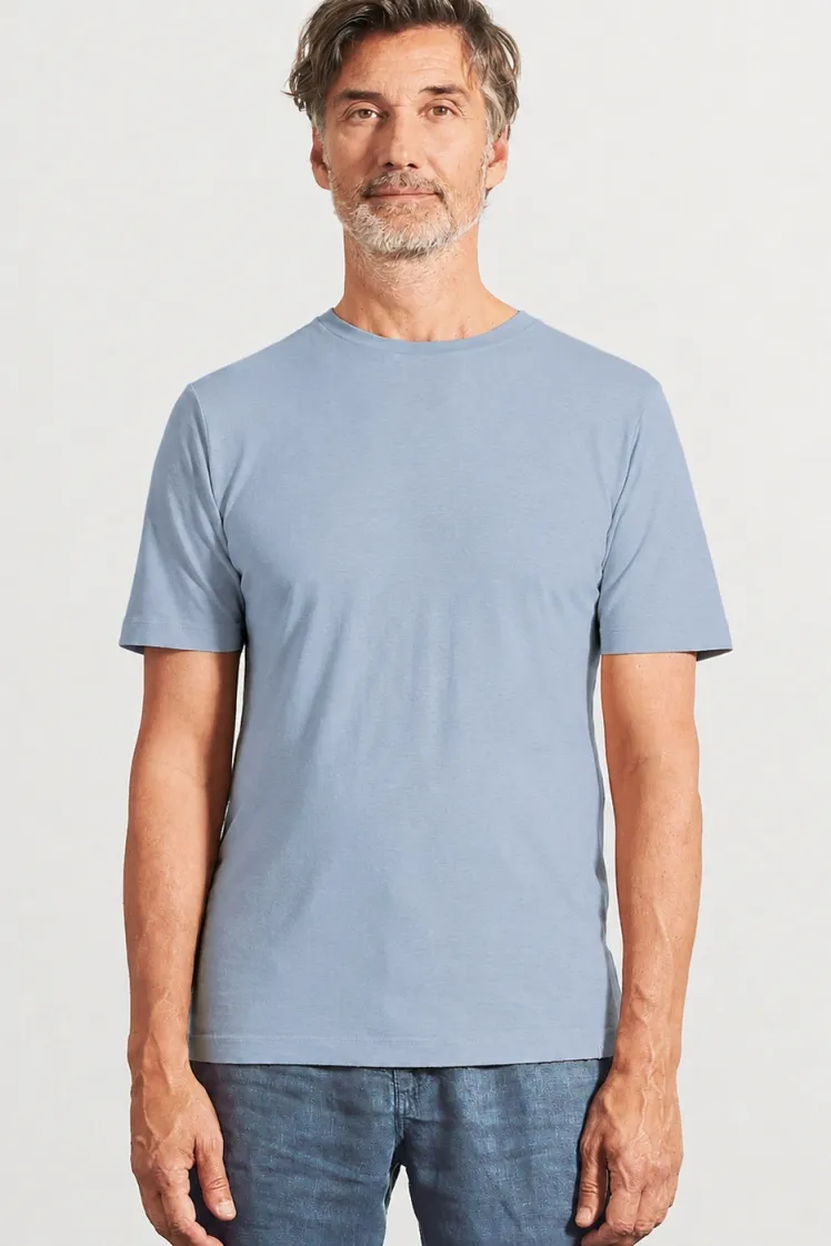HempAge Hempage Herren vegan T-Shirt Slim Fit Rauchblau, Blau, – Produktbild 2 von 2