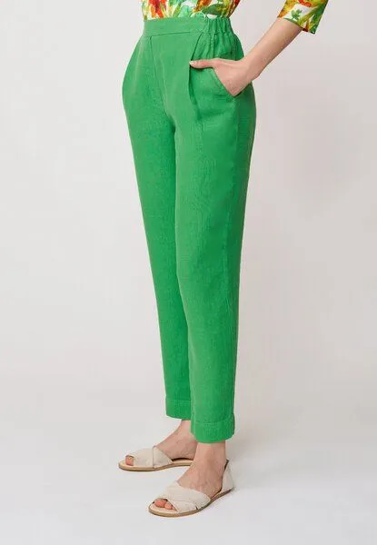 LANA Organic LANA Organic Leinenhose für Damen, Modell Zahra, Island green, – Produktbild 3 von 4