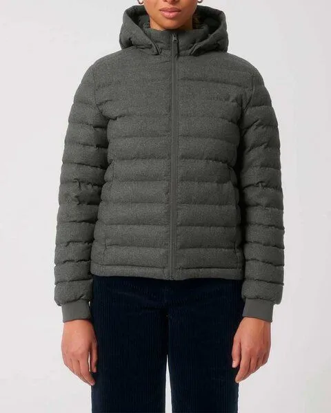 YTWOO YTWOO Nachhaltige Damen Jacke im Woll-Look, gefüttert, komplett recycelt, Steppjacke, Metallgrau, – Produktbild 4 von 4