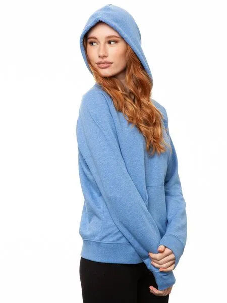 FellHerz FellHerz Damen Hoodie Kapuzenpullover, Hellblau meliert, – Produktbild 2 von 4