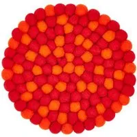 short'n'pietz short'n'pietz handgefilzter Topfuntersetzer aus Filzkugeln, Pink orange, – Produktbild 1 von 1
