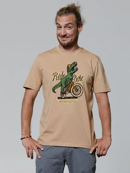 watapparel watapparel T-Shirt Unisex T-Rex Fahrrad, Latte, – Produktbild 2 von 4