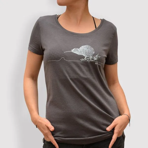little kiwi little kiwi Damen T-Shirt, "Kiwi", Modal, Grau-antracite, – Produktbild 1 von 3